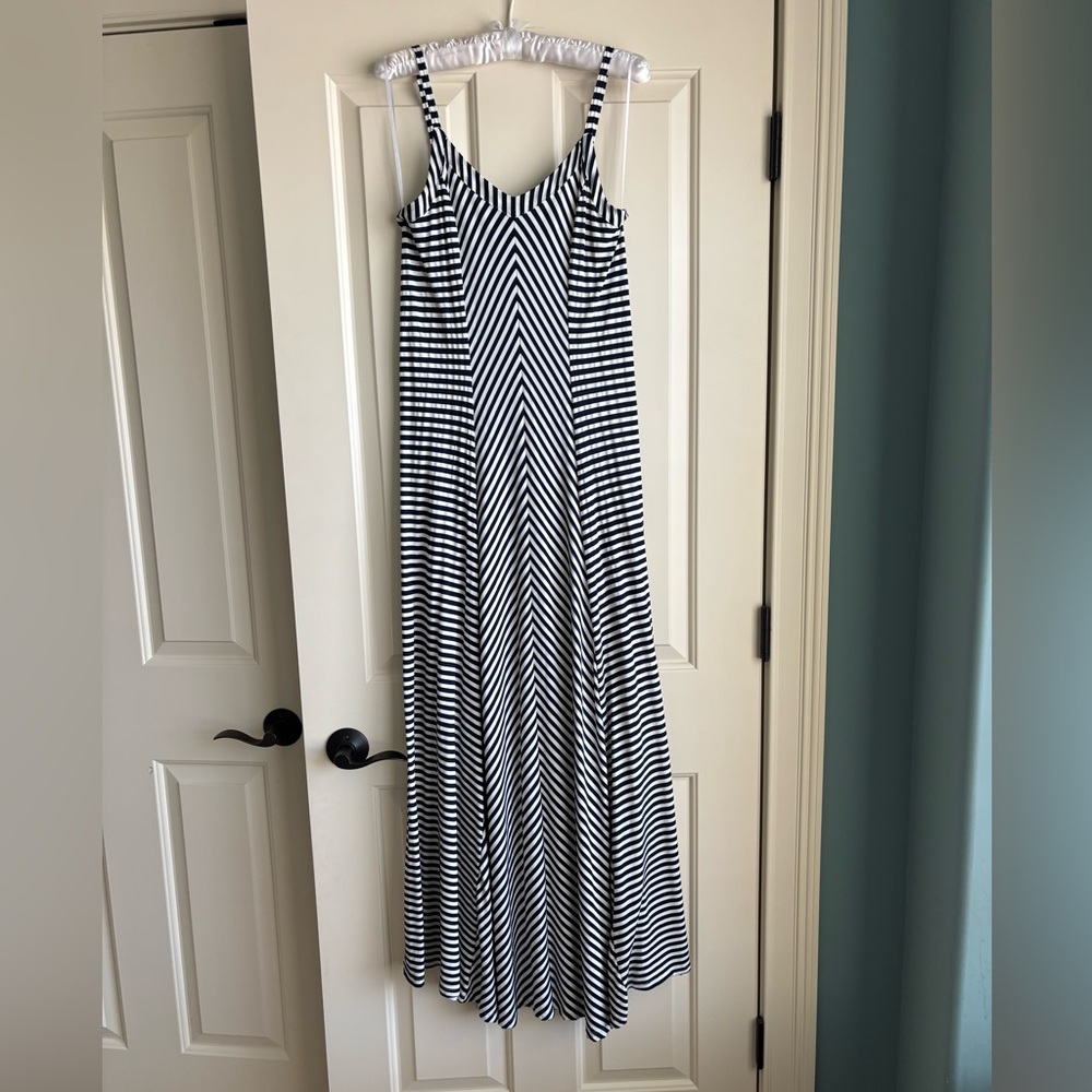 INC International Concepts Black and White Chevron Maxi Dress